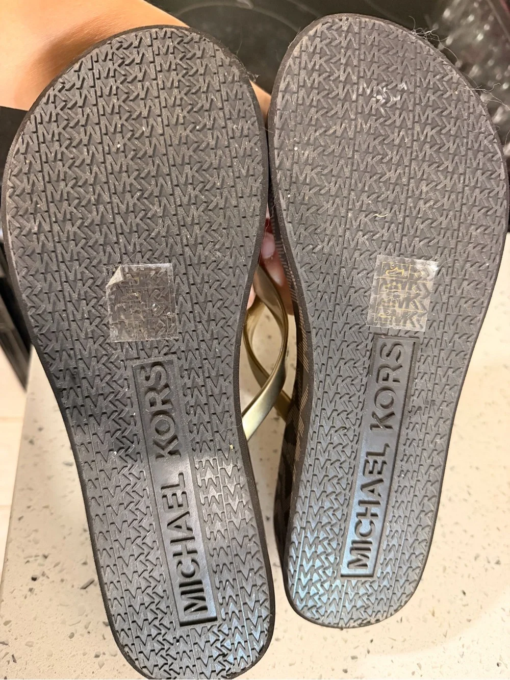 Michael Kors Gold and Black Platform Sandals